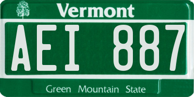 VT license plate AEI887