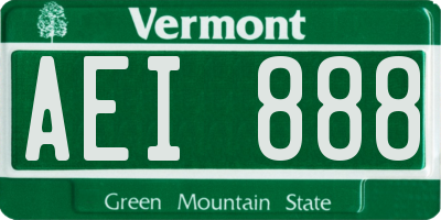 VT license plate AEI888