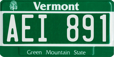 VT license plate AEI891