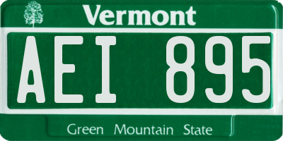 VT license plate AEI895