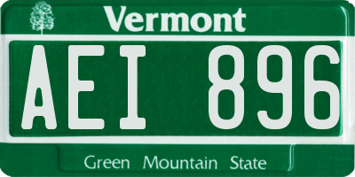 VT license plate AEI896