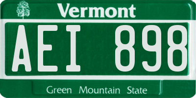 VT license plate AEI898