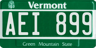 VT license plate AEI899