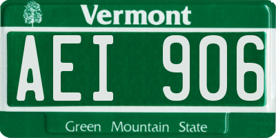 VT license plate AEI906
