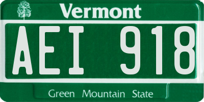 VT license plate AEI918