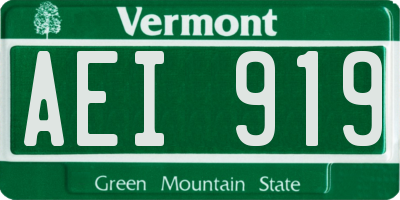 VT license plate AEI919