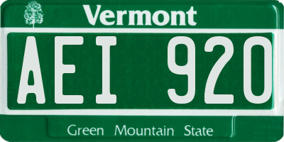 VT license plate AEI920