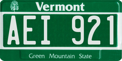 VT license plate AEI921