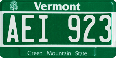VT license plate AEI923