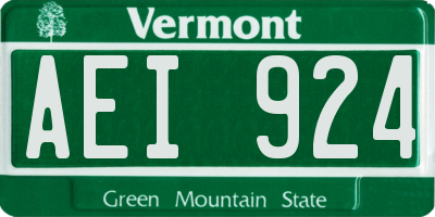 VT license plate AEI924