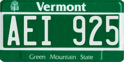 VT license plate AEI925