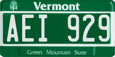 VT license plate AEI929