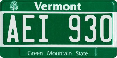 VT license plate AEI930