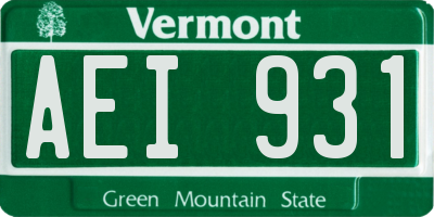 VT license plate AEI931