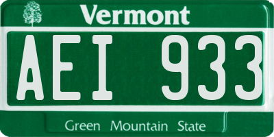 VT license plate AEI933