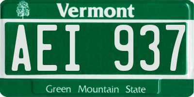 VT license plate AEI937