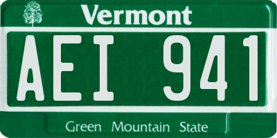 VT license plate AEI941