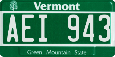 VT license plate AEI943
