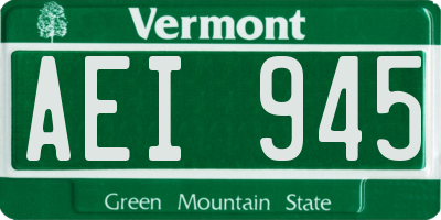 VT license plate AEI945