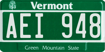 VT license plate AEI948