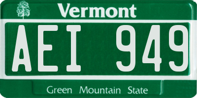 VT license plate AEI949