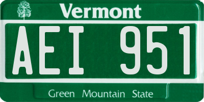 VT license plate AEI951