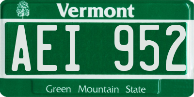 VT license plate AEI952