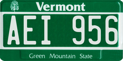 VT license plate AEI956