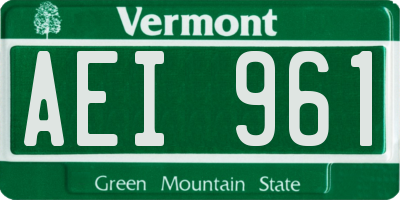 VT license plate AEI961