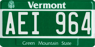 VT license plate AEI964