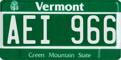 VT license plate AEI966
