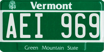 VT license plate AEI969