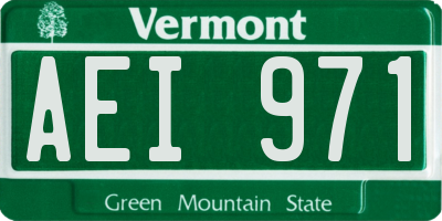 VT license plate AEI971