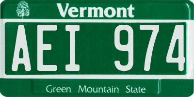 VT license plate AEI974