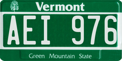 VT license plate AEI976