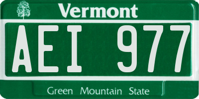 VT license plate AEI977