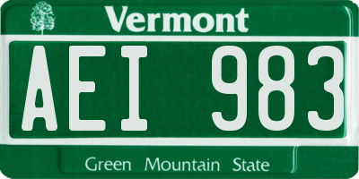 VT license plate AEI983