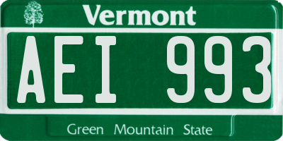VT license plate AEI993