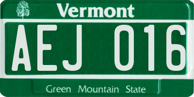VT license plate AEJ016
