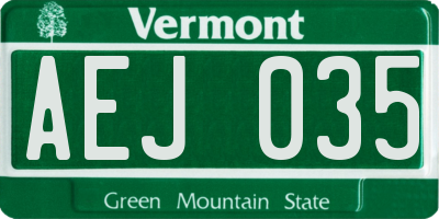 VT license plate AEJ035