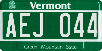 VT license plate AEJ044