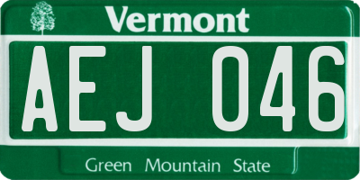 VT license plate AEJ046