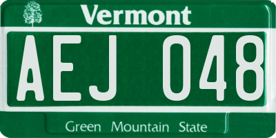 VT license plate AEJ048