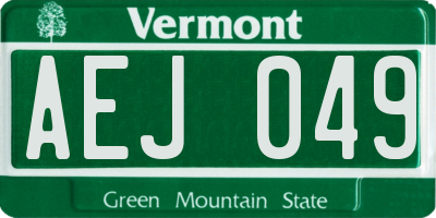VT license plate AEJ049