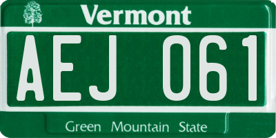VT license plate AEJ061