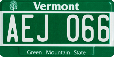 VT license plate AEJ066