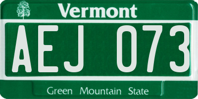 VT license plate AEJ073