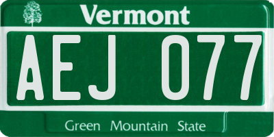 VT license plate AEJ077