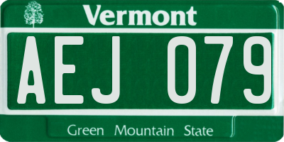 VT license plate AEJ079