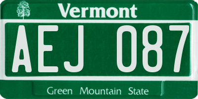 VT license plate AEJ087